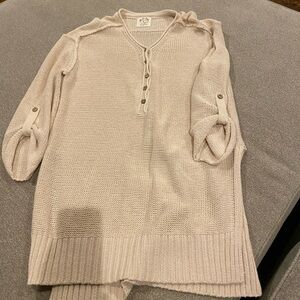 We The Free Cream V-Neck Sweater